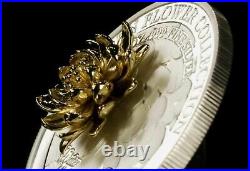 2022 Samoa Golden Flower Collection Waterlily 1oz Silver Gilded Proof Coin