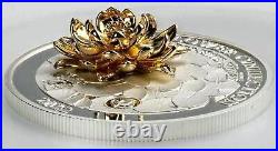 2022 Samoa Golden Flower Collection Waterlily 1oz Silver Gilded Proof Coin