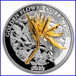 2023 Samoa 1 oz Silver Golden Flower Collection Strelitzia SKU#274830