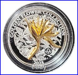 2023 Samoa 1 oz Silver Strelitzia $5 Proof Coin Golden Flower Collection