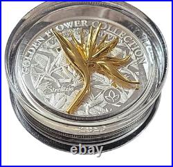 2023 Samoa 1 oz Silver Strelitzia $5 Proof Coin Golden Flower Collection