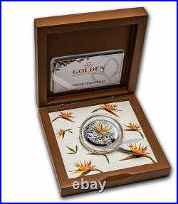 2023 Samoa 1 oz Silver Strelitzia $5 Proof Coin Golden Flower Collection