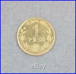21k Yellow Gold One Peso Collectable Coin 1896 Republica Mexicana