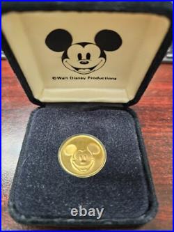 22 ktk Gold Plated / Mickey Mouse / Medallion, Coin, Medal, Token