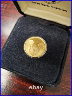 22 ktk Gold Plated / Mickey Mouse / Medallion, Coin, Medal, Token