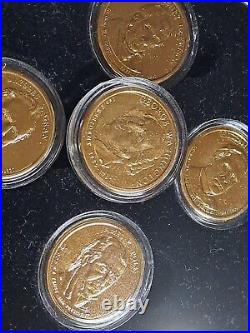 24K Gold plated US one dollar coins collection (40pcs) with certificate