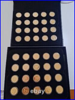 24K Gold plated US one dollar coins collection (40pcs) with certificate