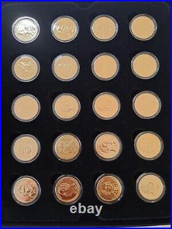 24K Gold plated US one dollar coins collection (40pcs) with certificate