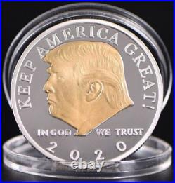 24=COINS= DONALD TRUMP 2020 SILVER GOLD Plated President KEEP AMERICA GREAT rare