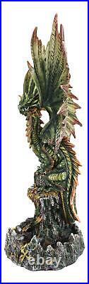 26.25 Inch Large Dragon Protecting Gold Coin Treasure Statue Figurine