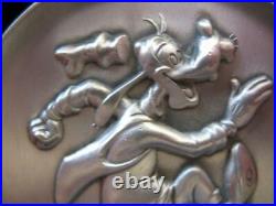 2.3 Oz Goofy Disney Kirk Collection 1974 Relief. 925 Silver Coin Very Rare +gold