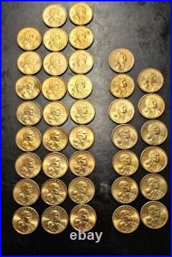 39 Coin Lot 2000 D & P SACAGAWEA COLLECTABLE ONE DOLLAR COIN US LIBERTY GOLD $1