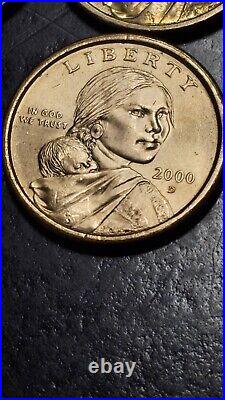 39 Coin Lot 2000 D & P SACAGAWEA COLLECTABLE ONE DOLLAR COIN US LIBERTY GOLD $1