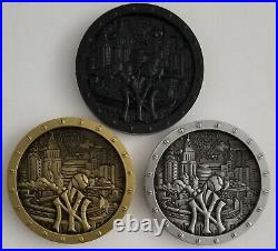 3 Coin Set 2019 Nypd Ny City Police New York Yankees #057 Gold Silver & Black