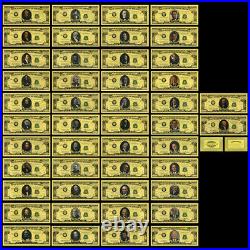 46PCS US President Gold Banknotes Silver Coins Album Coin Holder Collectibles