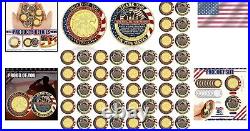 48-Piece Veteran Challenge Coin Set Gold Plated Christian Commemorative