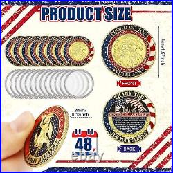 48-Piece Veteran Challenge Coin Set Gold Plated Christian Commemorative