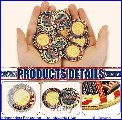 48-Piece Veteran Challenge Coin Set Gold Plated Christian Commemorative