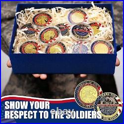 48-Piece Veteran Challenge Coin Set Gold Plated Christian Commemorative