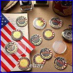 48-Piece Veteran Challenge Coin Set Gold Plated Christian Commemorative