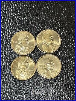 4 Coin Lot 2000 D And P SACAGAWEA COLLECTABLE ONE DOLLAR COIN US LIBERTY GOLD