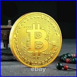 50PC GOLD Plated Bitcoin Coin Collectible -AWESOME GIFT COMMEMORATIVE BITCOIN