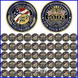 50Pack Military Challenge Coins Veterans Coin Thank You for Your Service Gifts