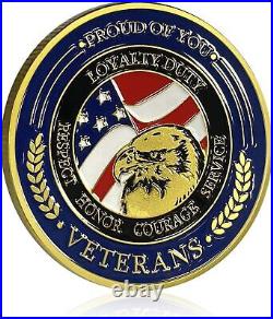 50Pack Military Challenge Coins Veterans Coin Thank You for Your Service Gifts