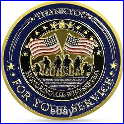 50Pack Military Challenge Coins Veterans Coin Thank You for Your Service Gifts