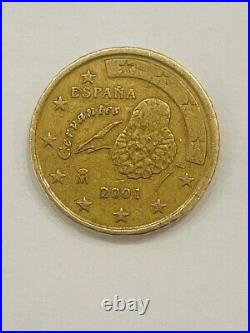 50 EUR CENT Coin SPAIN 2001 M RARE Juan Carlos I Precious Collections