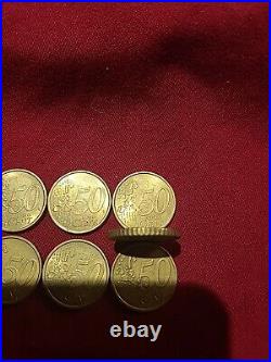 50 EUR CENT ITALY 2002 RARE Set Of 8 Coins Marcus Aurelius Collections