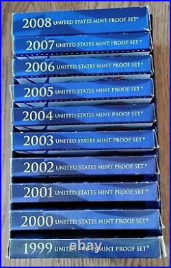 50 State Quarters And Mint Sets 1999-2008 Complete US Mint Proof Set Boxed