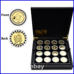 64pcs Zimbabwe 2008 Gold Plated Challenge Coin in Box Collection Gift
