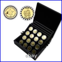64pcs Zimbabwe 2008 Gold Plated Challenge Coin in Box Collection Gift