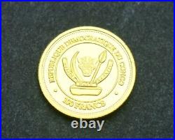 6 x 100 francs 6 x 1g gold Royal Jewellery Collection Congo 2018 mirror gloss