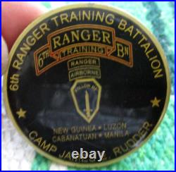 6th Airborne Ranger Training BN Camp James E. Rudder Eglin Army Challenge Coin