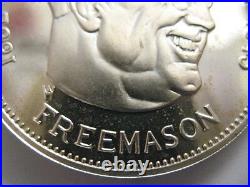 7/8-oz President Franklin D. Roosevelt Freemason Masonic Coin Silver. 925 + Gold