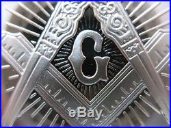 7/8-oz Rare Albert Pike Freemason Grand Commander Masonic Coin Silver. 925 + Gold