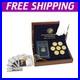 7-Piece Gold-Plated Commemorative Coins Display Franklin Mint Collection