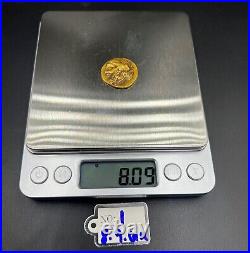 8 Gram Antique Hellenistic Greek Antiquities Gold Coin Stamp Jewelry Pendant 17k