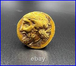 8 Gram Antique Hellenistic Greek Antiquities Gold Coin Stamp Jewelry Pendant 17k