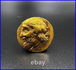 8 Gram Antique Hellenistic Greek Antiquities Gold Coin Stamp Jewelry Pendant 17k