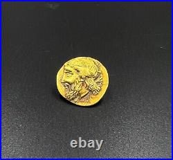 8 Gram Antique Hellenistic Greek Antiquities Gold Coin Stamp Jewelry Pendant 17k