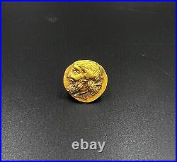8 Gram Antique Hellenistic Greek Antiquities Gold Coin Stamp Jewelry Pendant 17k