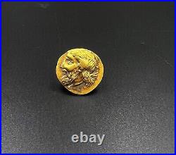 8 Gram Antique Hellenistic Greek Antiquities Gold Coin Stamp Jewelry Pendant 17k