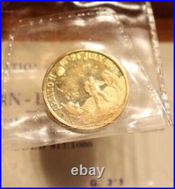 917 Gold Apollo 11 Coin Inter. Assoc. Of Man-in-Space 3.5 Grams Original Case