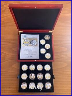 999 Fine Silver French x17 Medals Coins Collection With Pure. 999 Gold Ornaments