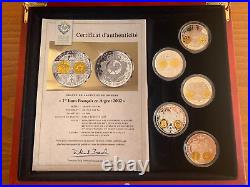 999 Fine Silver French x17 Medals Coins Collection With Pure. 999 Gold Ornaments