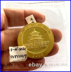 999 Pure Fine Gold 1oz Year 2002 Chinese Panda Coin 500 Yuan Sealed Collectible