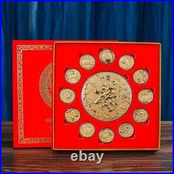 999 Yellow Gold Chinese Zodiac Coins Set HOYON Luxury Collection, Certified Je